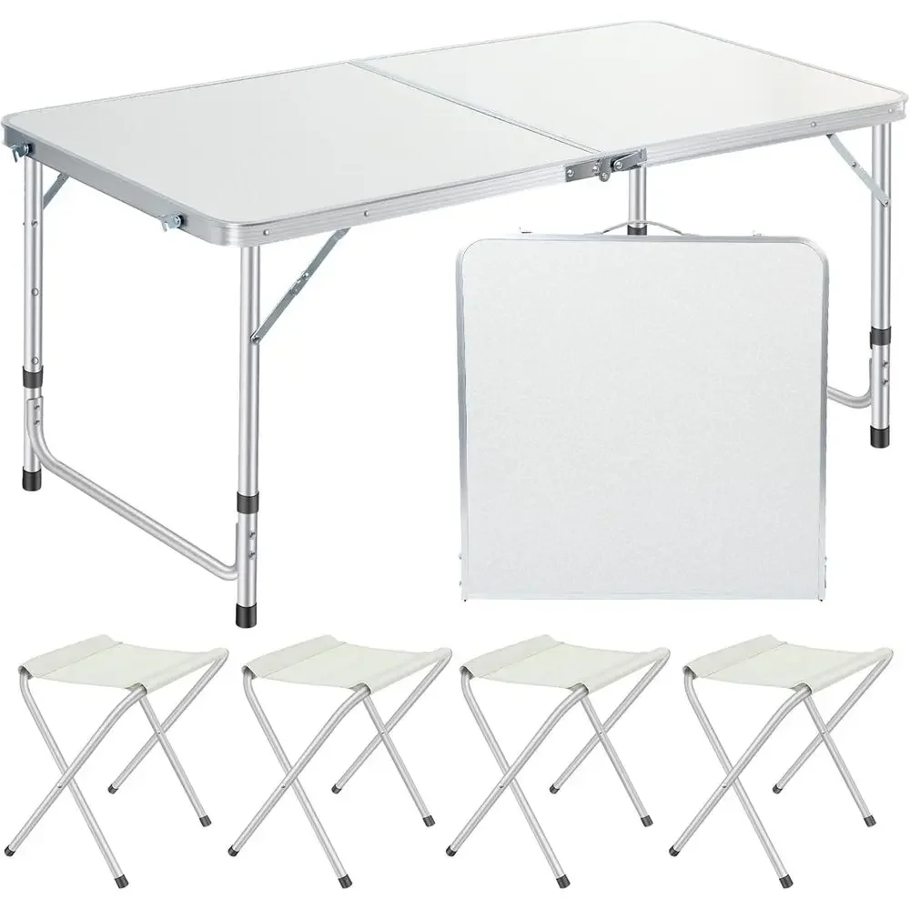 Outdoor Camping Dining Set - Portable Plastic Dining Table Set with