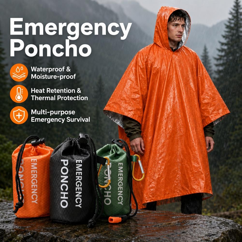 Portable Emergency Rain Poncho - Camping Rain Poncho review and price
