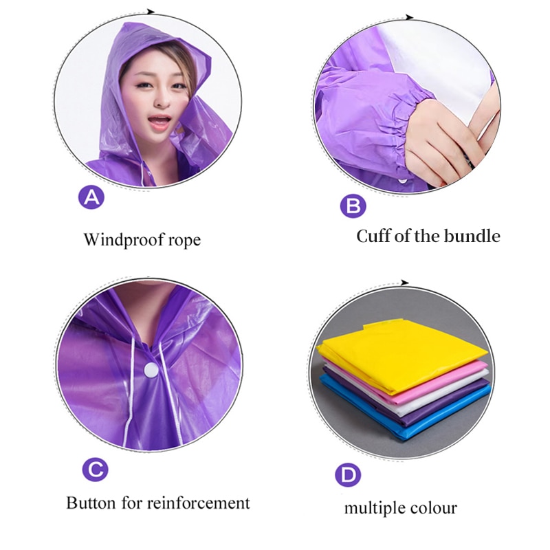 1pc Hooded Rain Coat Women Men - Camping Rain Poncho review and price