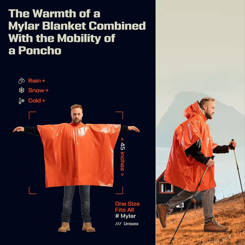 1Pc/2Pcs Emergency Rain Poncho - Camping Rain Poncho review and price